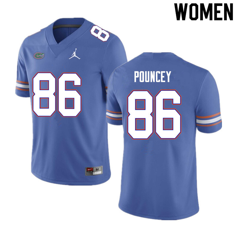 Women #86 Jordan Pouncey Florida Gators College Football Jerseys Sale-Blue
